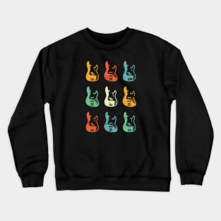 Bass Guitar Bodies Retro Theme Crewneck Sweatshirt